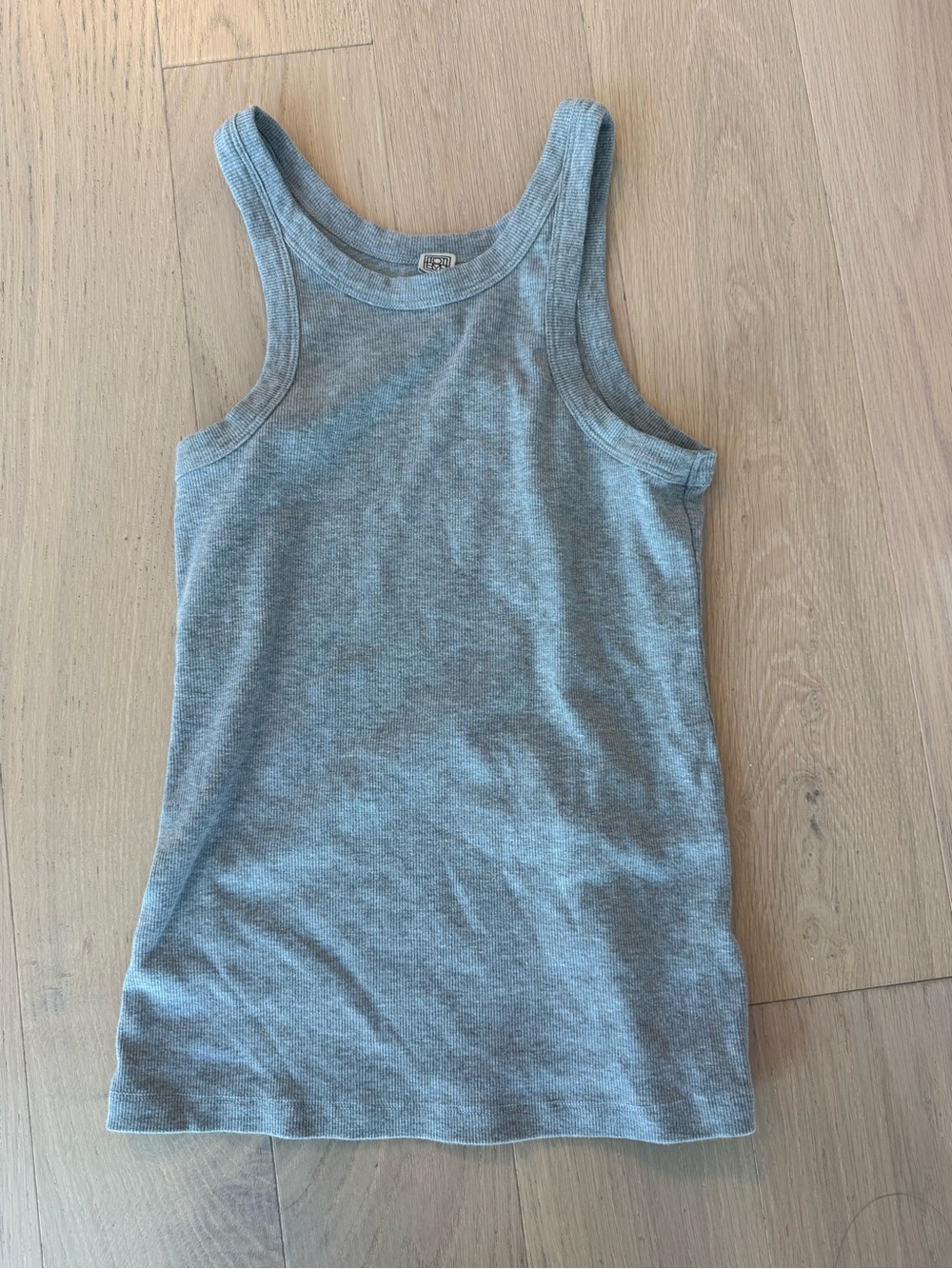 Toteme Espera Grey Ribbed Tank Top